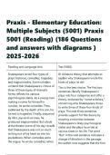 KDP Praxis 2 Science Subtest 5005 Review Praxis 5001 Content Knowledge Reading Questions with complete soluitons