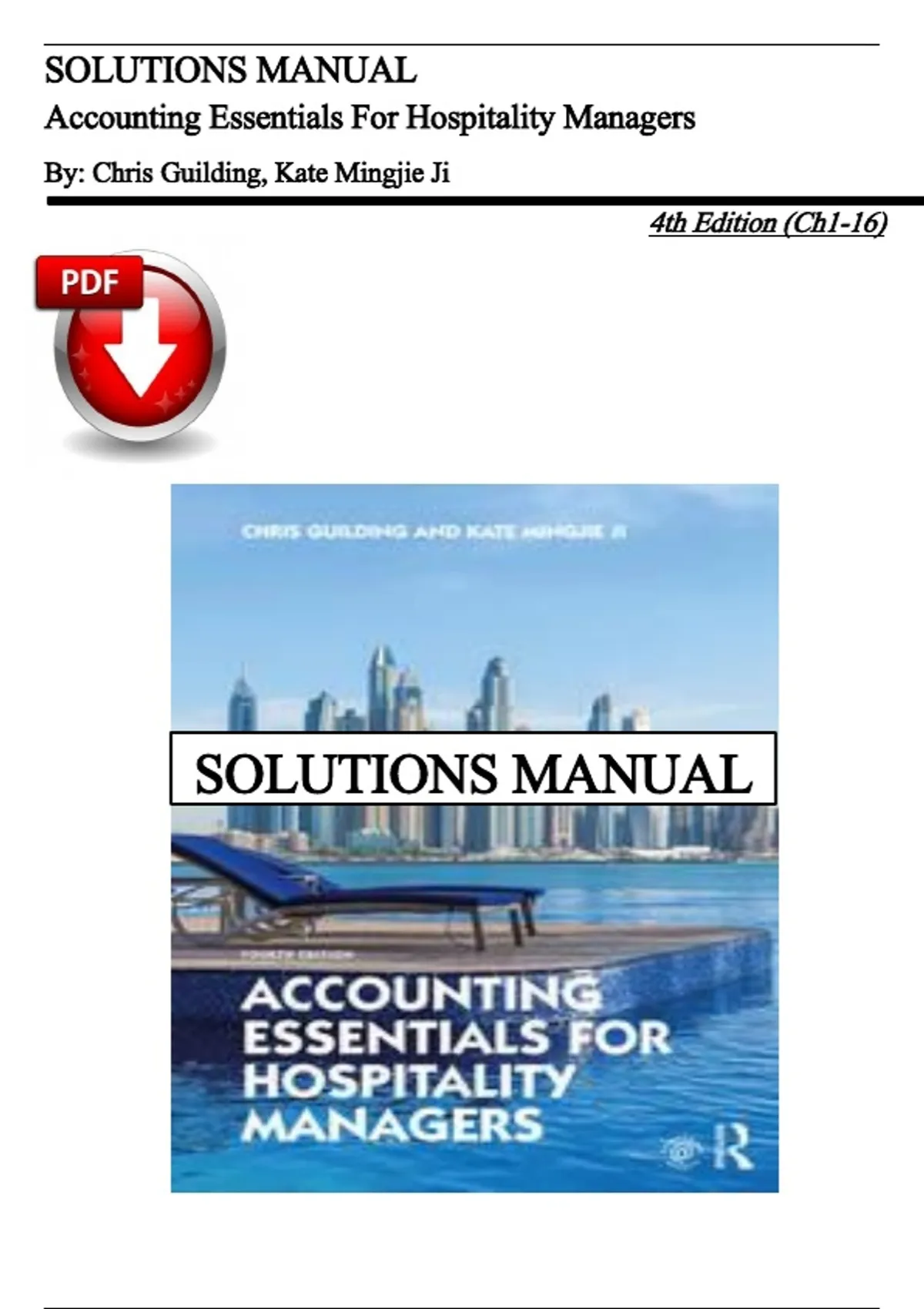 Solution Manual for Accounting Essentials for Hospitality Managers, 4th ...