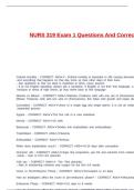 NURS 319 Exam 1 Questions And Correct Answers
