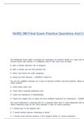 NURS 388 Final Exam Practice Questions And Correct Answers
