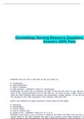  Gerontology Nursing Resource Questions And Correct Answers 100&percnt; Pass