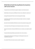 NP230 Mental Health Nursing Module One Questions  with Correct Answers 