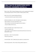 Labor Law Ch 22 QUESTIONS WITH VERIFIED ANSWERS RATED A&plus;