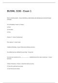 BUSML 3150 - Exam 1 Questions and Answers