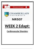 NR 507 Week 2 Edapt &ndash; Cardiovascular Disorders &lpar;Chamberlain University&rpar;