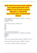 NCEP CERTIFICATION EXAM NEWEST 2025 EXAM QUESTIONS WITH CORRECT SOLUTIONS ALREADY GRADED A&plus;&vert;&vert;UPDATED 2025&sol;2026&vert;&vert;100&percnt; GUARANTEED PASS