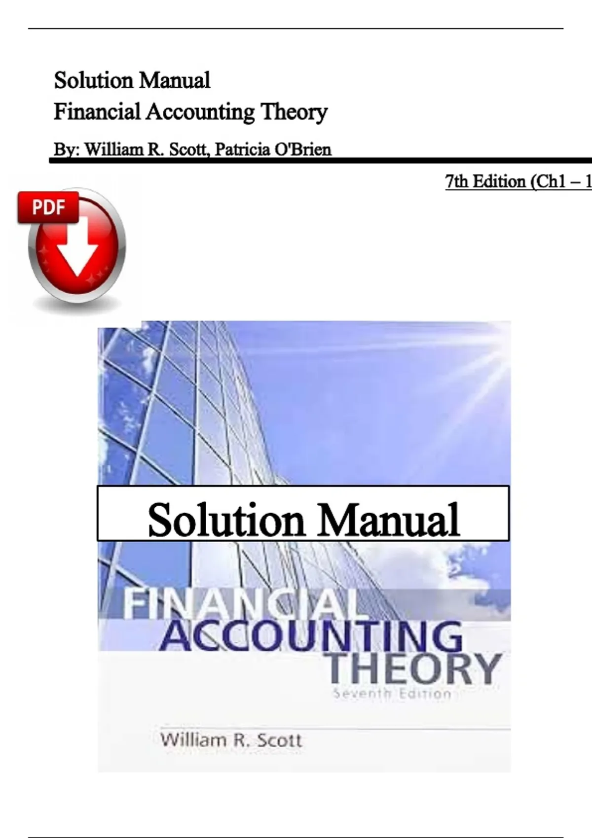 Solution Manual For Financial Accounting Theory 7th Edition by William ...