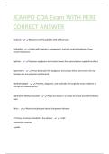JCAHPO COA Exam WITH PERE CORRECT ANSWER