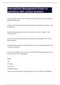 International Management Exam -1 questions with correct answers