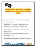 Golden Ticket Exam 1 &ndash; 100 Q&A &vert; Neuro&comma; Joints&comma; Upper Limb Anatomy &vert; 2025&sol;2026 Exam &vert; Anatomy & Physiology
