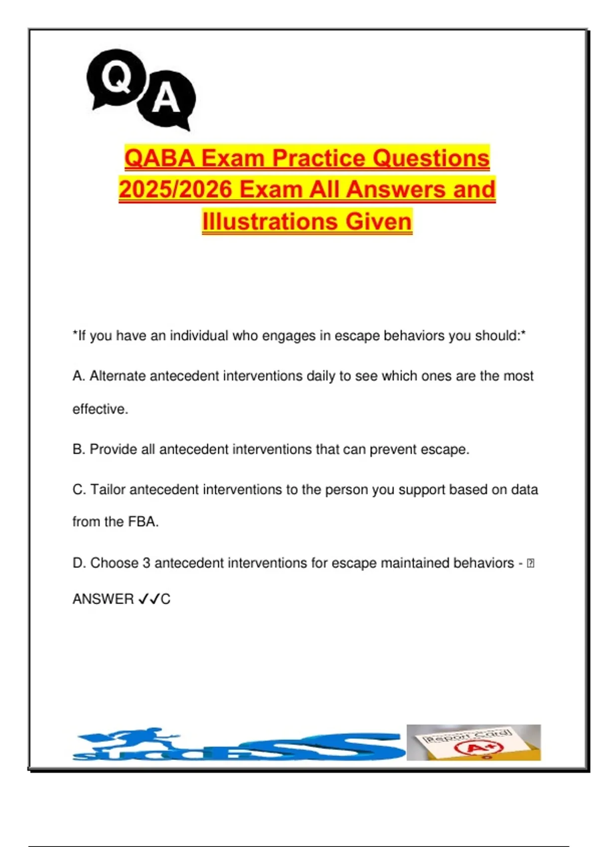 QABA Exam Practice Questions (2025/2026) | 80+ Questions & Answers ...
