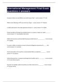 International Management Final Exam questions n answers
