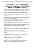 WASHINGTON STATE CERTIFIED PEER COUNSELOR EXAM STUDY GUIDE  EXAM QUESTIONS And Answers