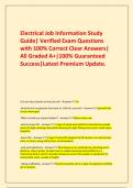  Electrical Job Information Study Guide&vert; Verified Exam Questions with 100&percnt; Correct Clear Answers&vert; All Graded A&plus;&vert;100&percnt; Guaranteed Success&vert;Latest Premium Update&period;