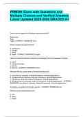 PRM391 Exam with Questions and Multiple Choices and Verified Answers Latest Updated 2025&period;