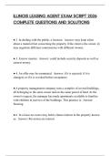 ILLINOIS LEASING AGENT EXAM SCRIPT 2026 COMPLETE QUESTIONS AND SOLUTIONS