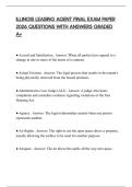 ILLINOIS LEASING AGENT FINAL EXAM PAPER 2026 QUESTIONS WITH ANSWERS GRADED A&plus;