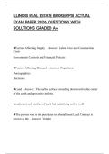 ILLINOIS REAL ESTATE BROKER PSI ACTUAL EXAM PAPER 2026 QUESTIONS WITH SOLUTIONS GRADED A&plus;