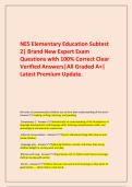  NES Elementary Education Subtest 2&vert; Brand New Expert Exam Questions with 100&percnt; Correct Clear Verified Answers&vert;All Graded A&plus;&vert; Latest Premium Update&period;
