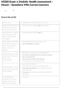 N3320 Exam 4 &lpar;Holistic Health Assessment - Hixon&rpar; &ndash; Questions With Correct Answers
