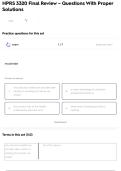 HPRS 3320 Final Review &ndash; Questions With Proper Solutions