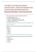 Fire Safety &sol; Fire Suppression Systems  Contractor Exam &ndash; Practice Test Questions And  Correct Answers &lpar;Verified Answers&rpar; Plus  Rationales 2026 Q&A &vert; Instant Download Pdf
