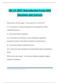 MCAT 2025&colon; Reproduction Exam 2026 Questions and Answers