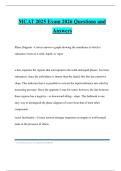 MCAT 2025 Exam 2026 Questions and Answers