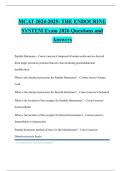 MCAT 2024-2025&colon; THE ENDOCRINE SYSTEM Exam 2026 Questions and Answers