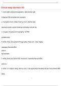 Clinical sleep disorders 9&sol;3 Questions and Answers &lpar;100 &percnt;Score&rpar; Latest  Updated 2026