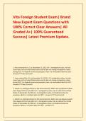  Vita Foreign Student Exam&vert; Brand New Expert Exam Questions with 100&percnt; Correct Clear Answers&vert; All Graded A&plus;&vert; 100&percnt; Guaranteed Success&vert; Latest Premium Update&period;
