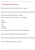 Dermatology - Bacterial Infections Questions and Answers &lpar;100 &percnt;Score&rpar; Latest  Updated 2026