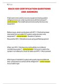 MACS 609 CERTIFICATION QUESTIONS AND ANSWERS