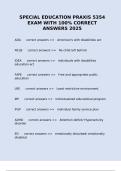 SPECIAL EDUCATION PRAXIS 5354 EXAM WITH 100&percnt; CORRECT ANSWERS 2025