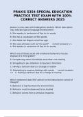 PRAXIS 5354 SPECIAL EDUCATION PRACTICE TEST EXAM WITH 100&percnt; CORRECT ANSWERS 2025