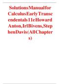 Solutions Manual for Calculus&colon; Early Transcendentals 11e by Howard Anton&comma; Irl Bivens&comma; Stephen Davis &lpar;All Chapters&rpar;