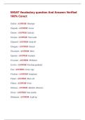 SHSAT Vocabulary question And Answers Verified  100&percnt; Corect