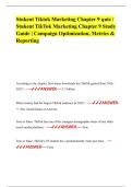 Stukent Tiktok Marketing Chapter 9 quiz &sol; Stukent TikTok Marketing Chapter 9 Study Guide &vert; Campaign Optimization&comma; Metrics & Reporting