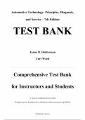 TEST BANK &mdash; Automotive Technology&colon; Principles&comma; Diagnosis&comma; and Service&comma; 7th Edition &mdash; James D&period; Halderman & Curt Ward &mdash; ISBN 9780137871797