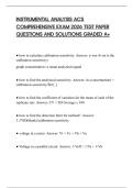 INSTRUMENTAL ANALYSIS ACS COMPREHENSIVE EXAM 2026 TEST PAPER QUESTIONS AND SOLUTIONS GRADED A&plus;