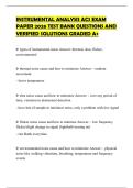 INSTRUMENTAL ANALYSIS ACS EXAM PAPER 2026 TEST BANK QUESTIONS AND VERIFIED SOLUTIONS GRADED A&plus;