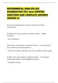 INSTRUMENTAL ANALYSIS ACS EXAMINATION TEST 2026 VERIFIED QUESTIONS AND COMPLETE ANSWERS GRADED A&plus;