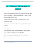 MC 3333 Exam 1 2026 Questions and Answers