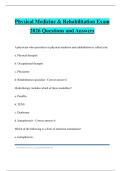 Physical Medicine & Rehabilitation Exam 2026 Questions and Answers