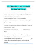 MA Clinical Ch 51 HW Exam 2026 Questions and Answers
