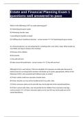 Estate and Financial Planning Exam 1 questions well answered to pass