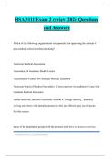 HSA 3111 Exam 2 review 2026 Questions and Answers