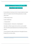 CEOE Biological Sciences Exam 2026 Questions and Answers