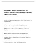 INSURANCE SUITE FUNDAMENTALS 10.0 CERTIFICATION EXAM 2026 QUESTIONS AND VERIFIED SOLUTIONS