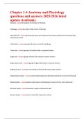 Chapter 1-4 Anatomy and Physiology  questions and answers 2025&sol;2026 latest  update &lpar;testbank&rpar;